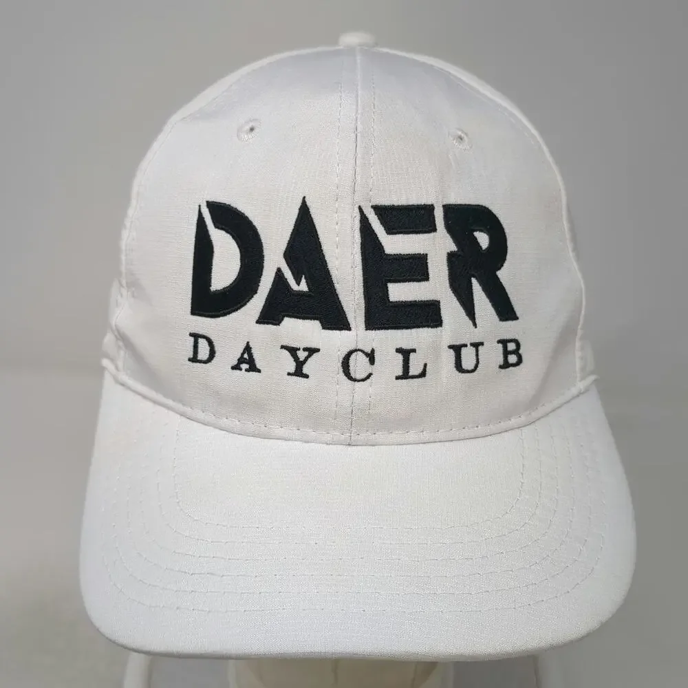 DAER Dayclub Embroidered Baseball Cap White One Size Strapback Adjustable Hat